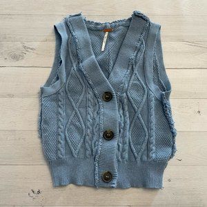 Free people womens light blue sweater vest small